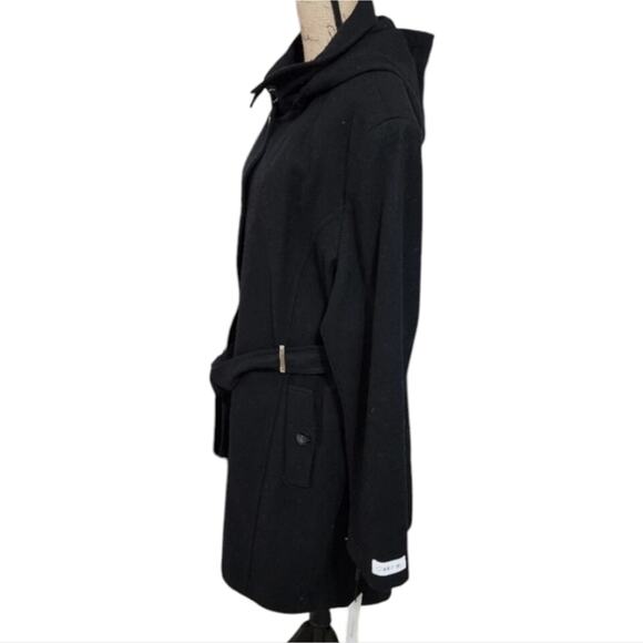 CALVIN klein Black belted hooded wool blend Walking coat plus size 3X new!!! - Picture 9 of 15